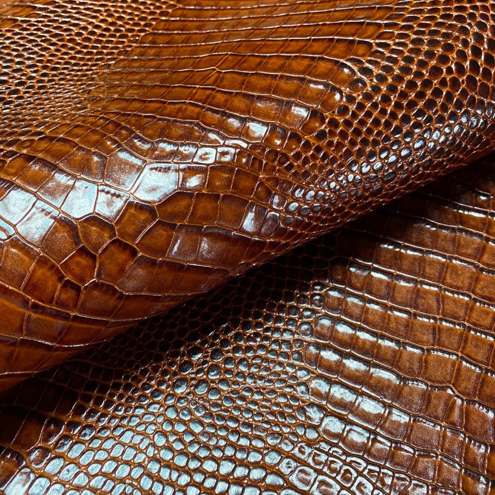 Кожа РД с тиснением, 1.4-1.6 мм, цвет Cognac, Cocco Himalaya, ARTIGIANO DEL CUOIO, Италия