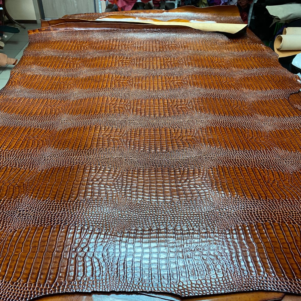 Кожа РД с тиснением, 1.4-1.6 мм, цвет Cognac, Cocco Himalaya, ARTIGIANO DEL CUOIO, Италия