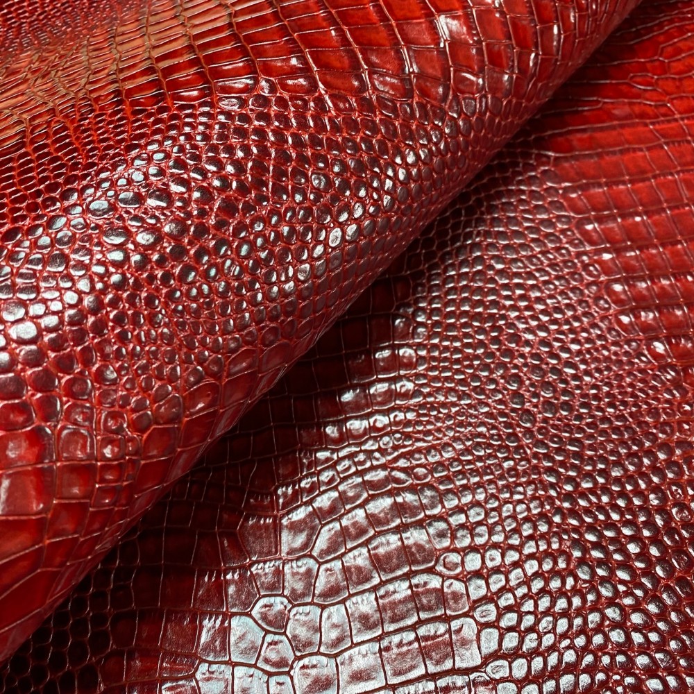 Кожа РД с тиснением, 1.4-1.6 мм, цвет Rosso Ferrari, Cocco Himalaya, ARTIGIANO DEL CUOIO, Италия