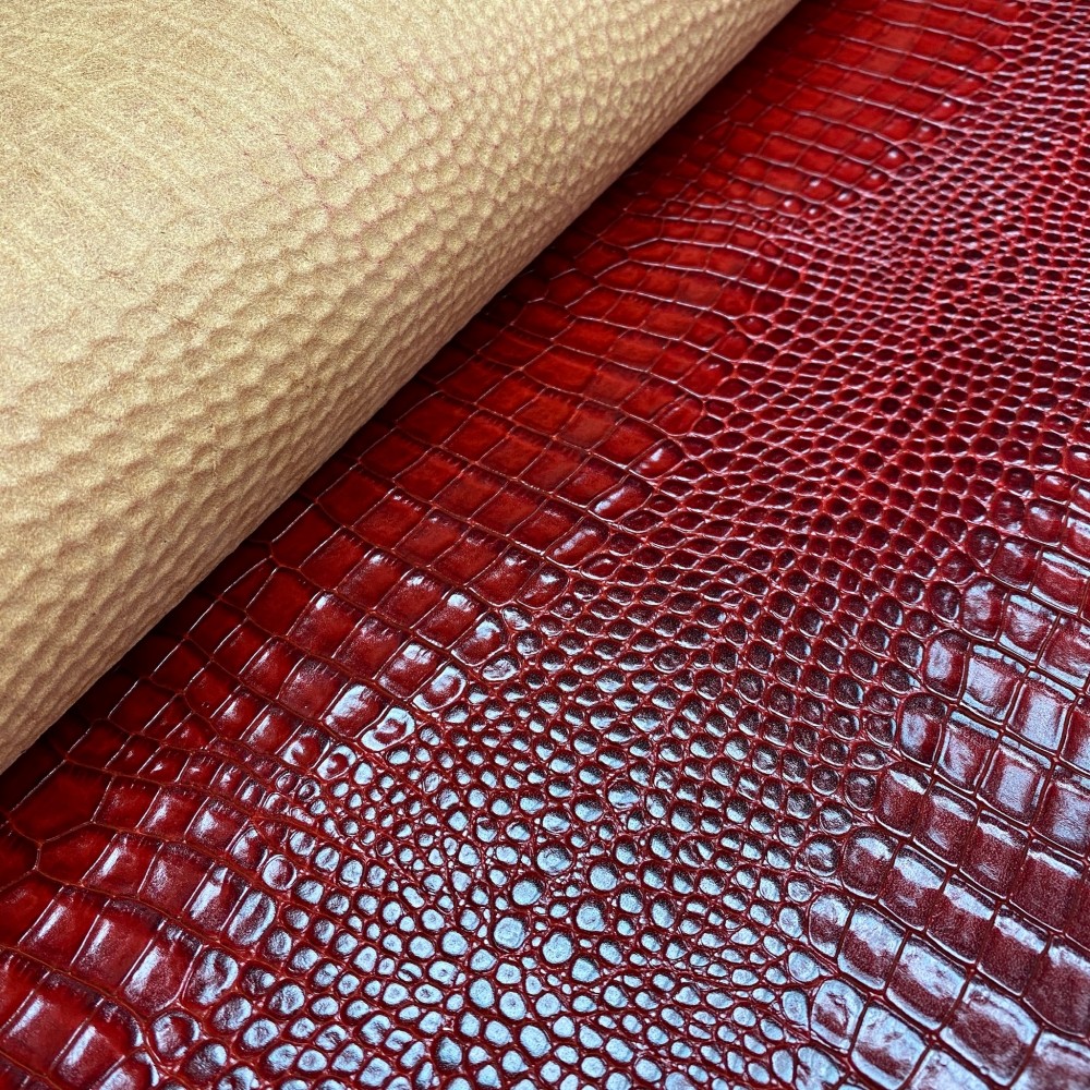 Кожа РД с тиснением, 1.4-1.6 мм, цвет Rosso Ferrari, Cocco Himalaya, ARTIGIANO DEL CUOIO, Италия