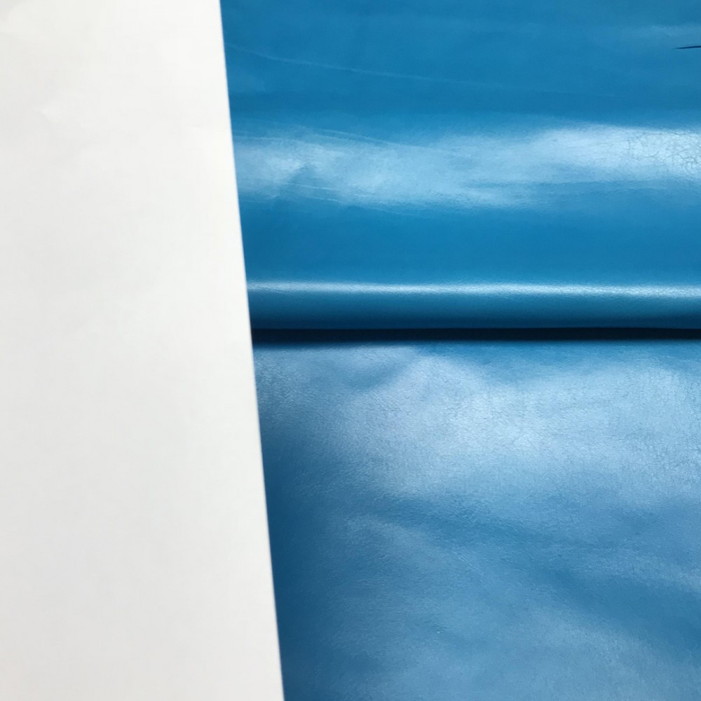 Кожа телёнка, наппа, 0.4-0.5 мм, цвет ярко-голубой, RUSSO DI CASANDRINO, Италия