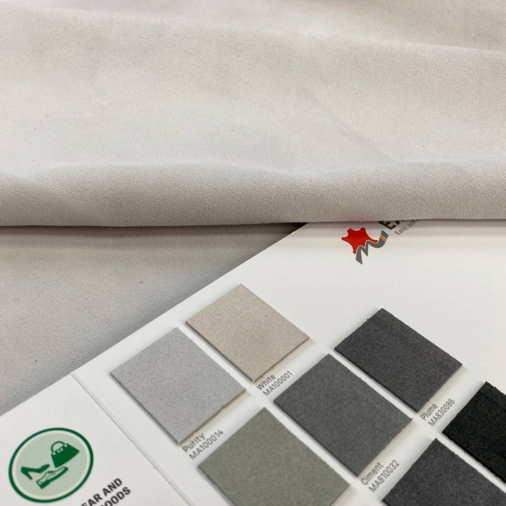 Кожа КРС, замшевый спилок, 1.2-1.4 мм, VESUVIOCOLORS, цвет Purity, MASTROTTO, Италия