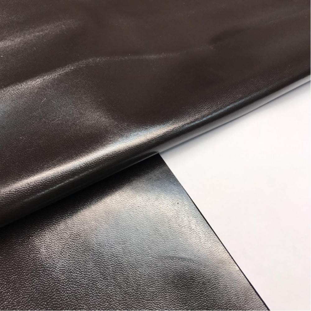 Кожподкладка из козы, тёмно-коричнневая, 0.8 мм, STEFANIA, Италия