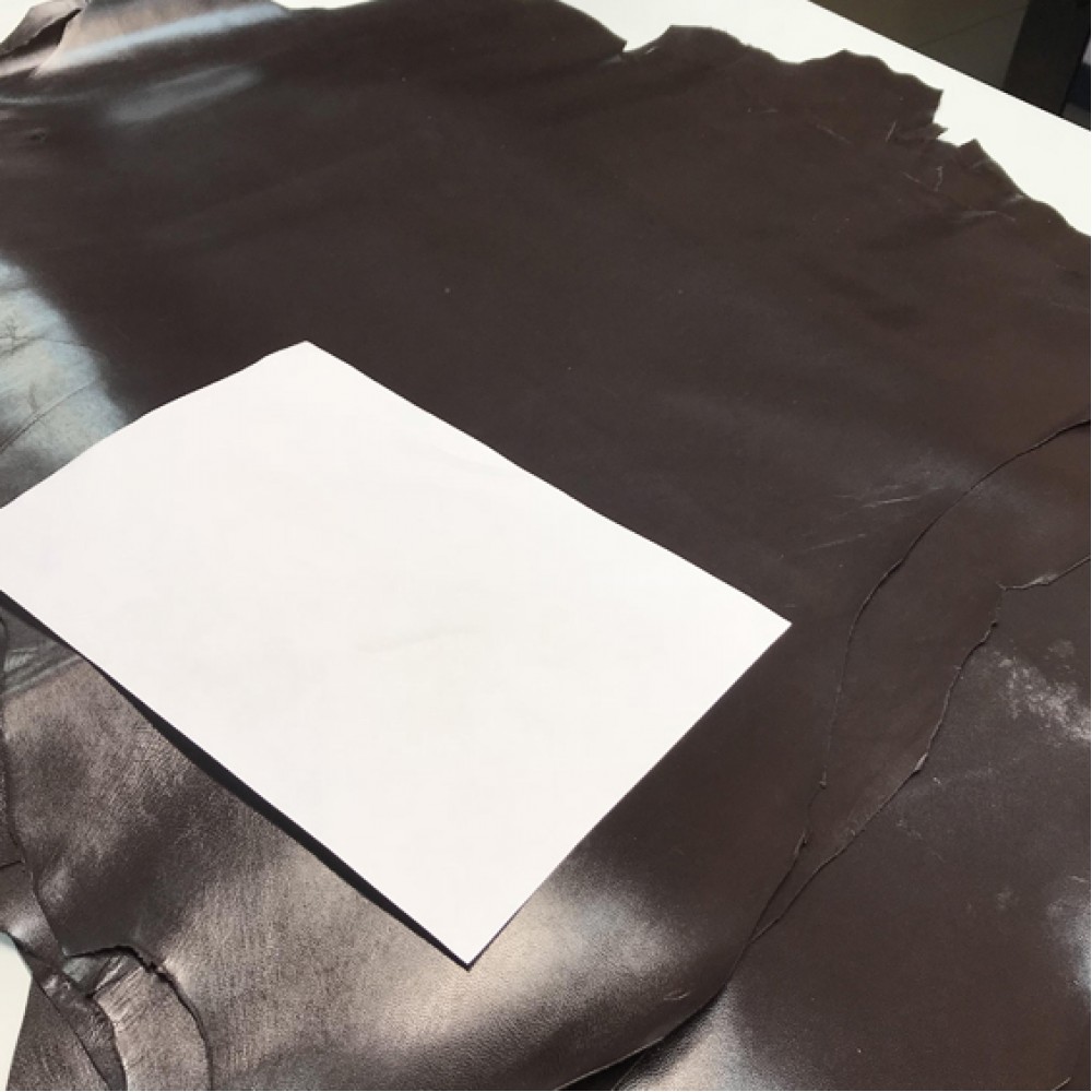 Кожподкладка из козы, тёмно-коричнневая, 0.8 мм, STEFANIA, Италия